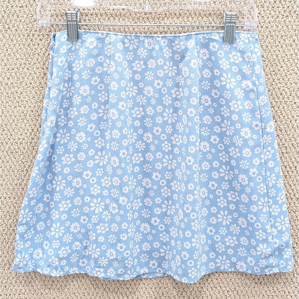 Hollister Ultra High Rise Skirt Size Small Light Blue Floral Mini‎ Cottagecore